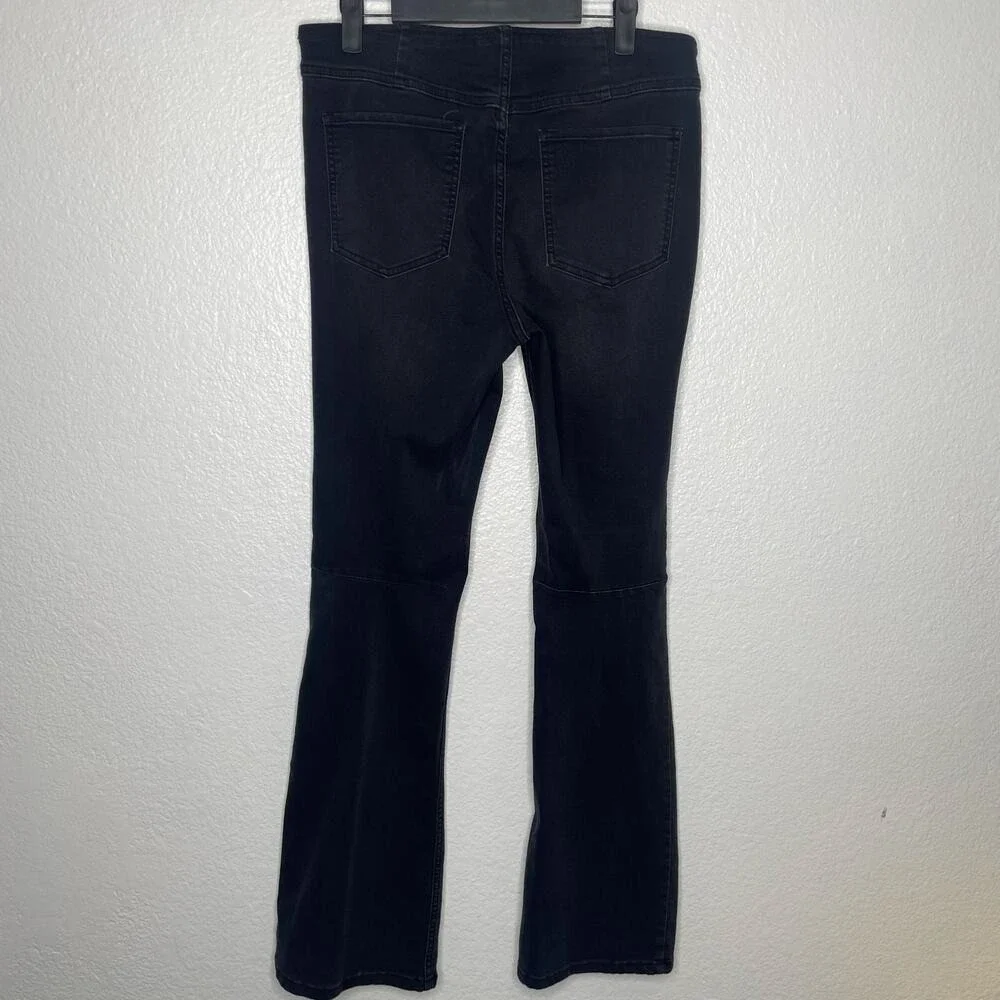 Free People Womens Jeans Size 31 Black Pull On Casual Flare Leg High Rise